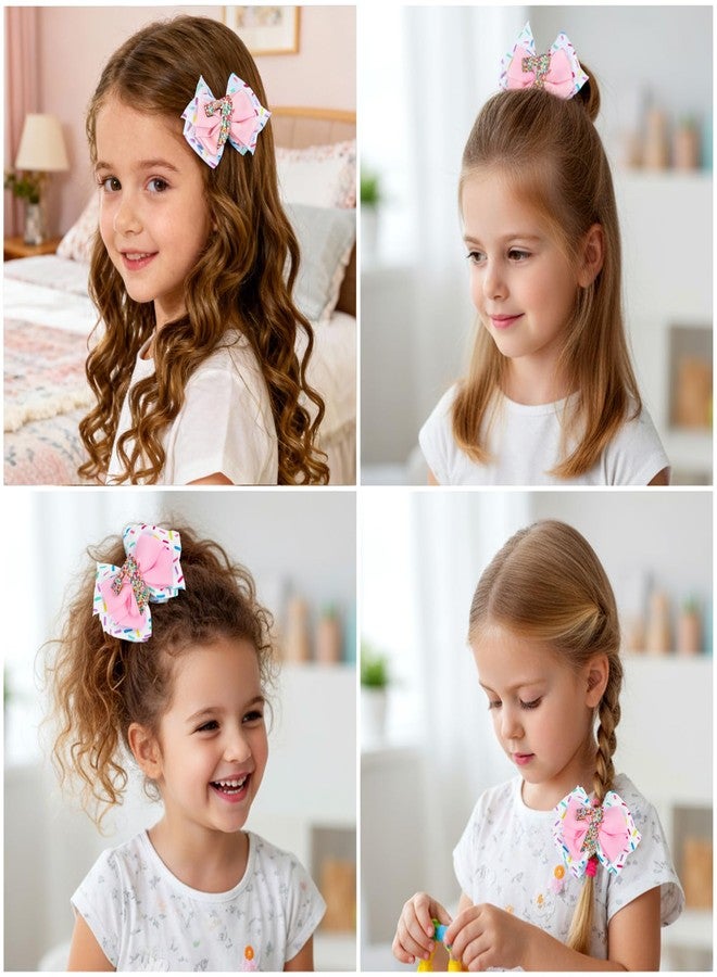 Guduling 2pcs Birthday Bows for Girls Hair, Birthday Hair Bow, Birth Day Girl Bow, Birth Day Hairs Accessories With Butterfly & Sparkly 7, Sweet Sassy Perfect for 7th Outfit Girl - Image 4